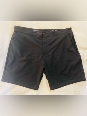 Men's Black Flat-Front Shorts